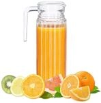 Relaxdays Saftkrug 1 l, Gastro, Henkel, Glas, sp&uuml;lmaschinenfester Pitcher,