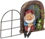 Relaxdays Zwerg mit Fenster, wetterfeste Gartendeko, Baumzwerg zum Aufh&auml;ngen,...
