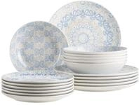 M&Auml;SER Ornea Geschirrset 18-teilig &ndash; Elegantes Porzellan-Teller Set f&uuml;r 6