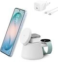 Belkin UltraCharge 3-in-1 Induktive Ladestation mit Qi2, 25W &ndash; Wei&szlig;