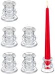 Relaxdays Stabkerzenhalter Glas, 6er Set, geschwungene Kerzenst&auml;nder f&uuml;r