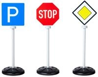 Big Verkehrsschilder f&uuml;r Kinder (je 69 cm) - 3er-Set Stra&szlig;enschilder mit 5
