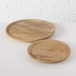 Boltze Teller Maino (2er Set, Serviertablett aus Mango Holz, 26-35 cm,...