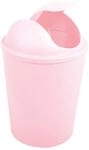 MSV Abfalleimer AKO 5,5 l mit Schwingdeckel pastellrosa, Polypropylen, Babyrosa, Pink