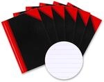 Bantex Notizbuch A5 liniert, Hardcover, 192 Seiten, schwarz, 6er-Pack