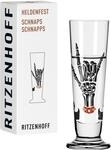 RITZENHOFF 1061018 Schnaps-Glas 40 ml - Serie Heldenfest, Skull-, Flammen-Motiv...