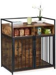 Relaxdays Hundek&auml;fig im M&ouml;belstil, HBT: 85x80x54 cm, Hundebox mit Ablage, 2...