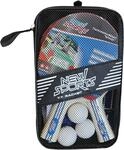 New Sports Tisch Tennis-Set, 2 Schl&auml;ger, 3 B&auml;lle, mit Netz, rot/schwarz