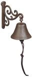 Relaxdays T&uuml;rglocke Gusseisen, antikes Design, Gartenglocke Vintage, mit...