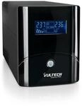 Vultech UPS1050VA-PRO Line Interactive UPS 560 Watt LCD Display AVR 2 Schuko/Zipasso