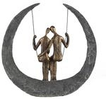 Casablanca Skulptur Swing, Deko Figur Bronze, Grau, Kunstharz Statue Wohnzimmer,