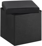 SONGMICS Faltbarer Sitzhocker Aufbewahrungsbox belastbar bis 300 kg,...