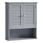 VASAGLE Badezimmerschrank, Wandschrank mit Lamellent&uuml;ren, 20 x 60 x 70 cm
