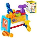 Chicco Werkzeugkasten 2 in 1, Kinderwerkbank mit Spielzeugwerkzeugen, STEM-Spiel mit