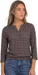 Street One 3/4-Arm Shirt mit Split Neck und Print Silk Brown 34