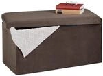 Relaxdays Sitzbank mit Stauraum, Samtbezug, 80 L, Flur, Wohnzimmer, gepolstert,