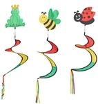 Relaxdays Windspiel Spirale, 3er Set, Tiermotive, Deko-Windspiel f&uuml;r drau&szlig;en,