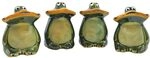 4er Set Deko-Fr&ouml;sche, Breitmaulfr&ouml;sche, Gartenfigur Frosch, Fr&ouml;sche f&uuml;r...