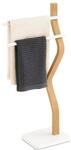 Relaxdays Handtuchst&auml;nder, HxBxT: 86 x 37 x 18 cm, Metall, Holz, 2 Stangen,