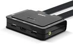 LINDY 42347 2 Port HDMI 18G, USB Typ C, USB 2.0 & Audio Cable KVM Switch