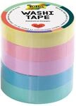 folia 26439 - Washi Tape, Klebeband aus Reispapier, Pastell, 5er Set, 10 m x 10...