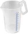 Thermohauser Messbecher m. geschlossenem Griff, 2000 ml, Kunststoff PP, blaue Skala