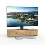 Relaxdays Monitorst&auml;nder, 2 Schubladen, HxBxT: 12,5 x 47 x 18 cm, MDF,
