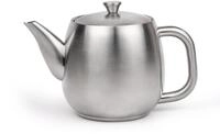 Bredemeijer kleine Edelstahl Teekanne 0,9 Liter - silber-matte doppelwandige Kanne