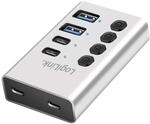 LogiLink UA0446 - USB 3.2 Gen1 Hub mit 4-Ports und Kabel/Adapter, USB Typ A und...