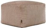 Icon Amara Kleiner Cord Sitzsack Hocker mit F&uuml;llung, Braun