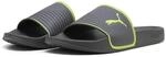 PUMA Unisex Leadcat 2.0 Shower Slide Sandal, Moody Gray-Lime Squeeze, 45 EU