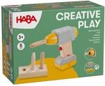 HABA Creative Play Bohrmaschine &ndash; Holzspielzeug f&uuml;r Kinder ab 3 Jahren