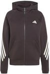 adidas Damen Stadium Three Stripes Full Zip Hoodie Sweatshirt, Aurora Coffee, S