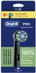 Oral-B Pro Cross Action schwarze Zahnb&uuml;rstenk&ouml;pfe, 8 St&uuml;ck, geeignet f&uuml;r