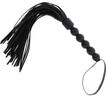 Hidden Desire Short Beaded Flogger Whip Peitsche - PU-Leder, 57 cm, Schwarz