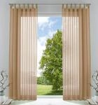 Voile Gardine Schlaufenschal 2er-Set transparent Sand 245x140 &raquo;Bern&laquo;