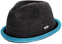 Chillouts Hut Sommerhut Boston Pork Pie Stoffhut Sommerhut, grau/blau, S-M/55-57