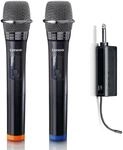 Lenco MCW-020 Kabelloses Mikrofon Set - Funkmikrofone mit Empf&auml;nger - 6,5mm...
