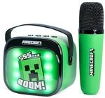 Minecraft Mini LED Wireless Karaoke Lautsprecher mit Bluetooth Mikrofon Gr&uuml;n