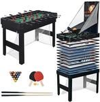 Relaxdays Spieltisch, 20 in 1, Tischkicker, Billard, Air Hockey, schwarz