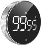 Relaxdays K&uuml;chentimer, dimmbares LED-Display, magnetisch, laut bis stumm, 99...