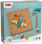 HABA Hammer-Nagelspiel: Geo-Formen &ndash; Holzspielzeug mit Hammer und N&auml;gel f&uuml;r