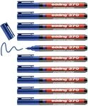 edding 370 Permanentmarker - blau - 10 Stifte - feine Rundspitze 1 mm - wasserfest,