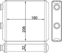 MAHLE AH 81 000S W&auml;rmetauscher, Innenraumheizung f&uuml;r OPEL MERIVA A MPV (X03)...