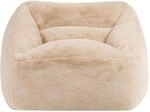 Icon Natalia Kunstfell Sitzsack Sessel mit F&uuml;llung, Beige