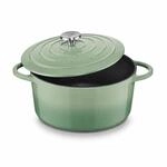 K&Uuml;CHENPROFI Gusseisen-Br&auml;ter mit Deckel, emailliert, 24 cm, Jade