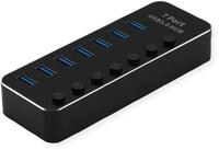 ROLINE USB 3.2 Gen 1 Notebook Hub, 7 Ports, einzeln schaltbar