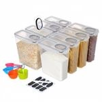 Relaxdays Vorratsdosen 8er Set, mit Deckel, luftdicht, transparent