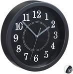 Relaxdays, Schwarz Wanduhr rund, &Oslash; 20cm, Kleine Uhr zum Aufh&auml;ngen, Klassisches