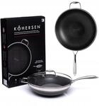Kohersen Hybrid Wok Pfanne - Pfanne mit Deckel - Backofengeeignet -